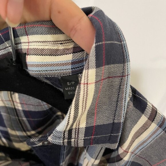 ATM Plaid Shirt Dress S - Picture 4 of 8